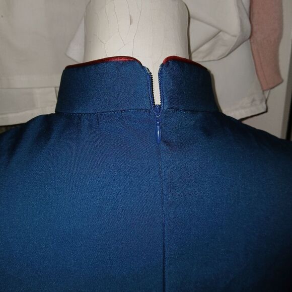 Elegant Blue Dragon Print Mini Dress - Picture 13 of 13